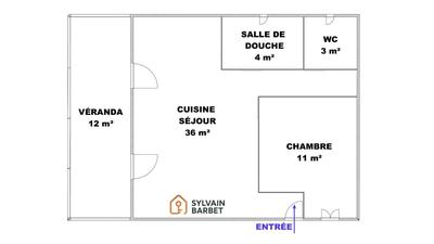 Appartement - 60 m² - 2 pièces