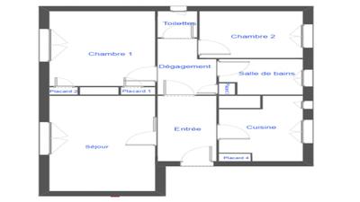 Appartement - 65 m² - 3 pièces