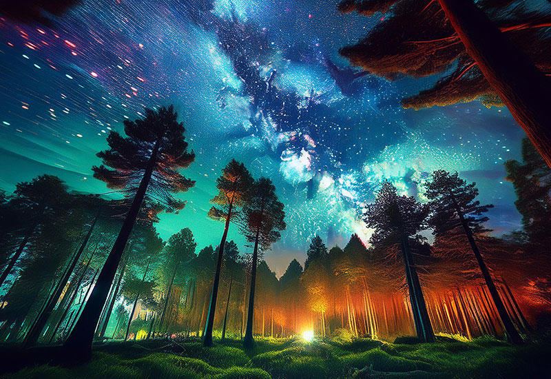 Là où les étoiles rencontrent les arbres