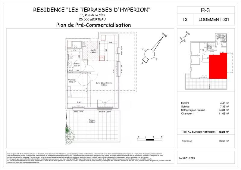 Appartement - 48 m² - 2 pièces
