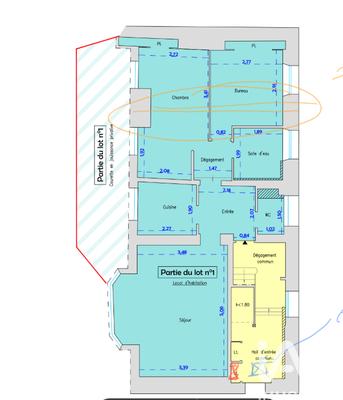 Appartement - 57 m² - 3 pièces