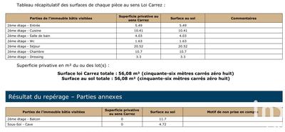 Appartement - 56 m² - 2 pièces