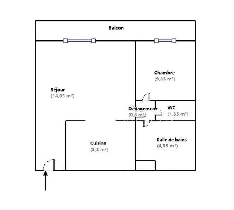 Appartement - 33 m² - 2 pièces