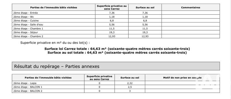 Appartement - 65 m² - 3 pièces
