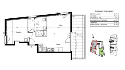 Appartement - 45 m² - 2 pièces