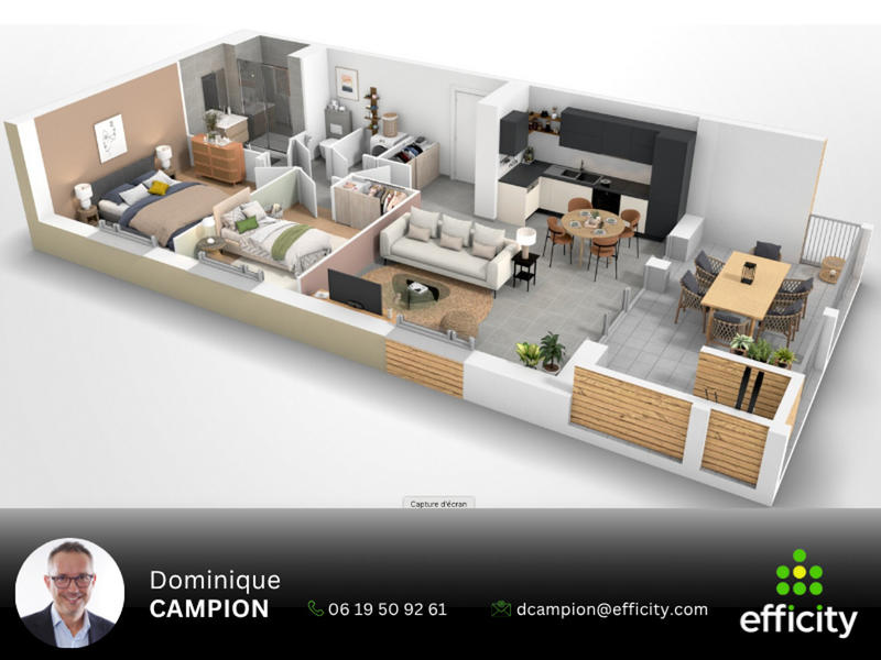 Appartement - 64 m² - 3 pièces