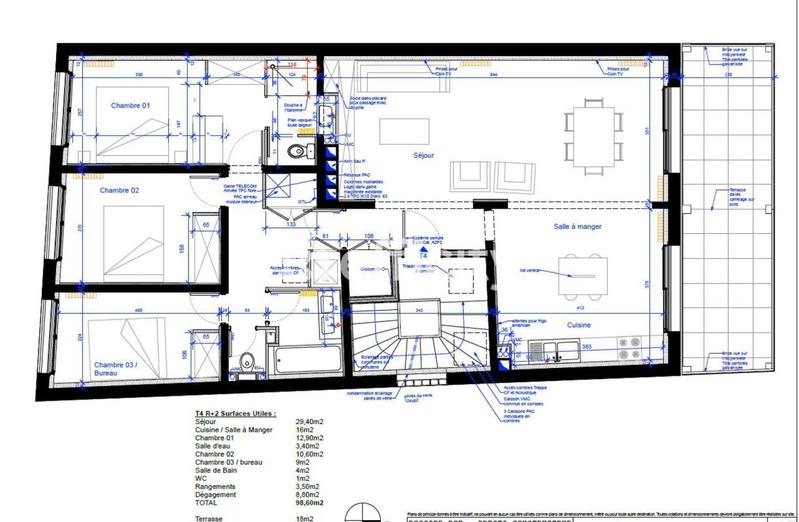 Appartement - 104 m² - 4 pièces