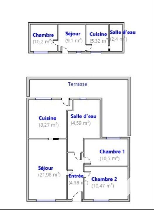 Maison - 60 m² - 3 pièces
