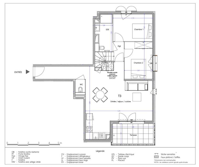 Appartement - 67 m² - 3 pièces
