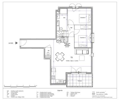 Appartement - 67 m² - 3 pièces