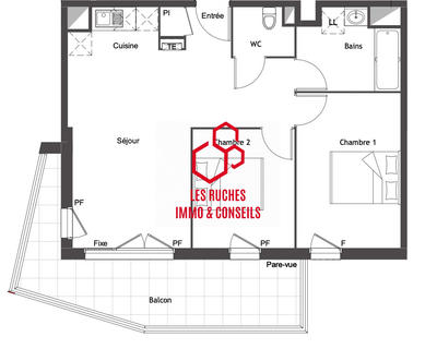 Appartement - 57 m² - 3 pièces