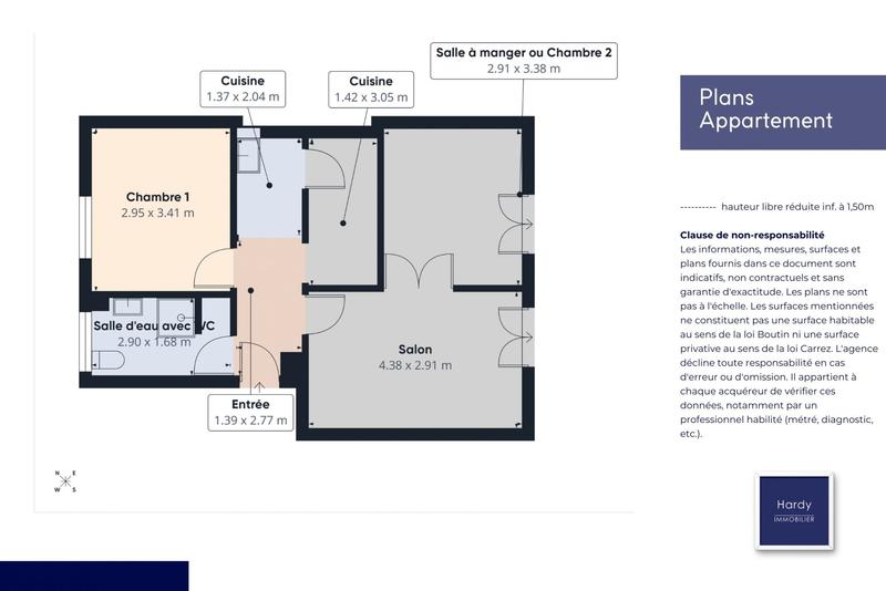 Appartement - 49 m² - 3 pièces