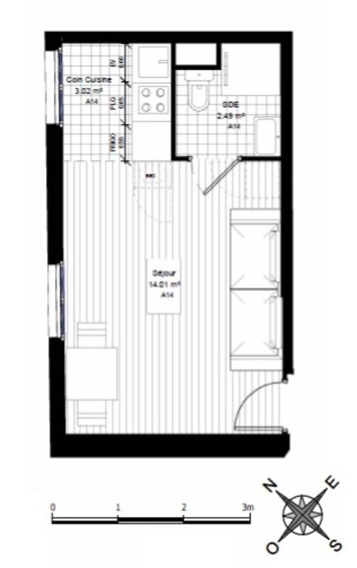 Appartement - 20 m² - 1 pièce