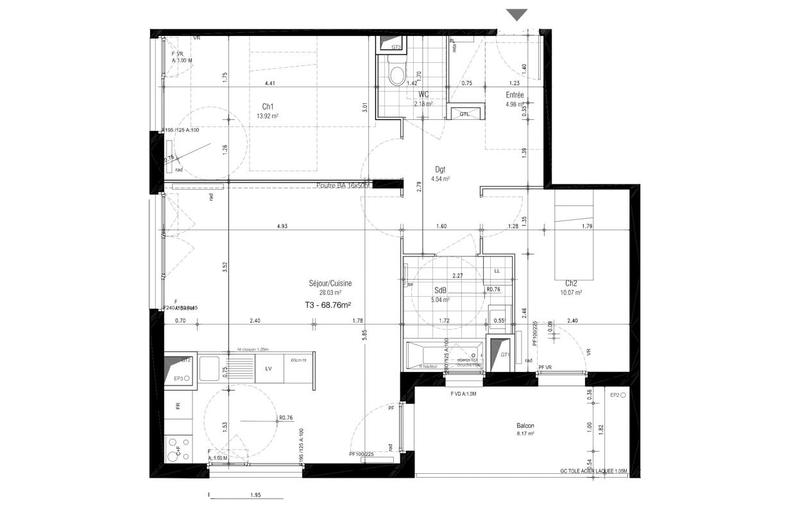 Appartement - 70 m² - 3 pièces