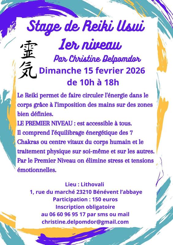Stage de Reiki Usui 1er Niveau