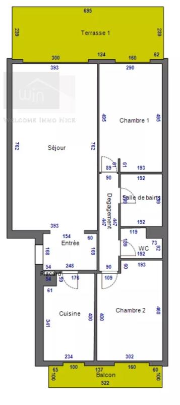 Appartement - 82 m² - 3 pièces