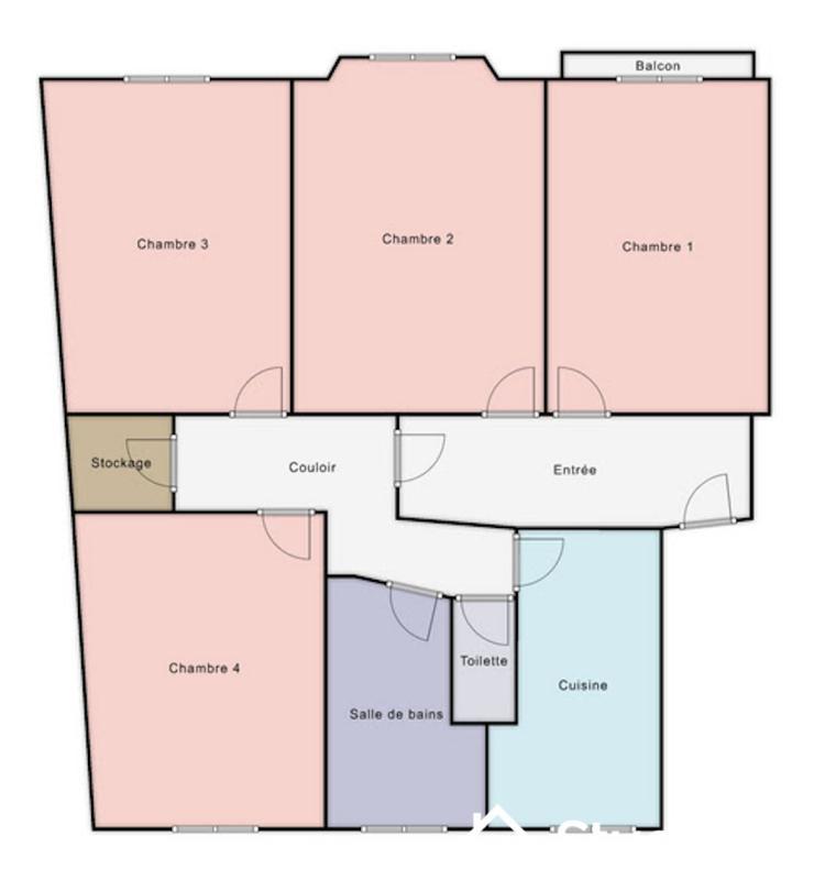 Chambre - 18 m² - 1 pièce