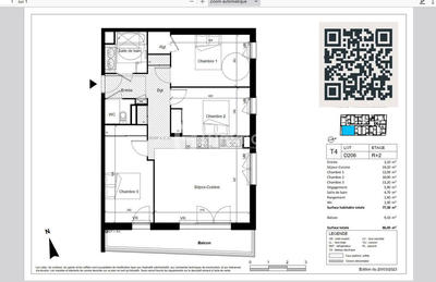Appartement - 77 m² - 4 pièces