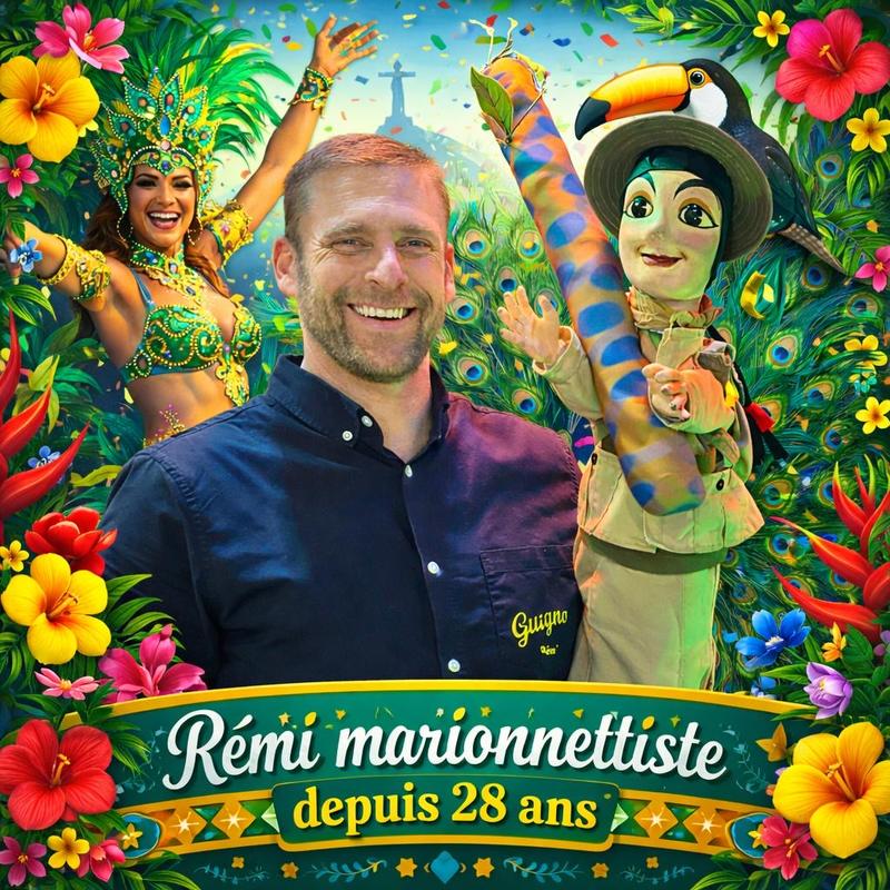 Guignol Rhône Alpes et Rio le majestueux perroquet