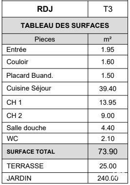 Appartement - 73 m² - 3 pièces