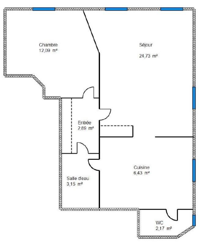 Appartement - 52 m² - 2 pièces