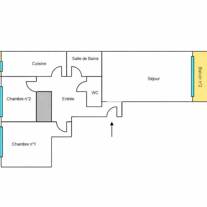 Appartement - 58 m² - 3 pièces