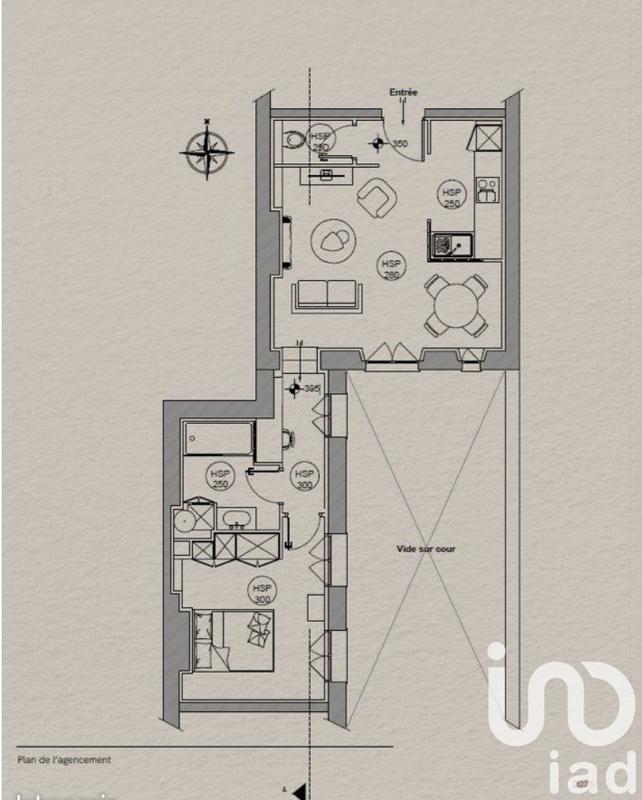 Appartement - 49 m² - 2 pièces