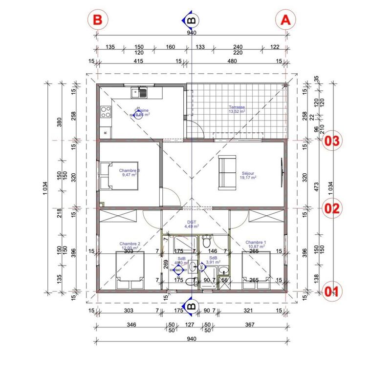 Villa - 75 m² - 4 pièces