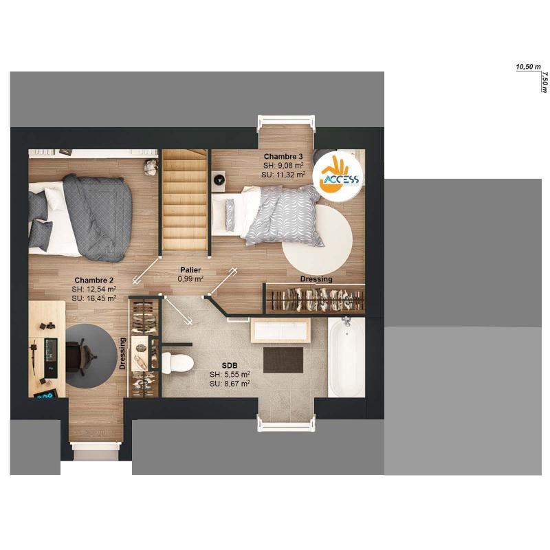 Maison - 71 m² - 5 pièces