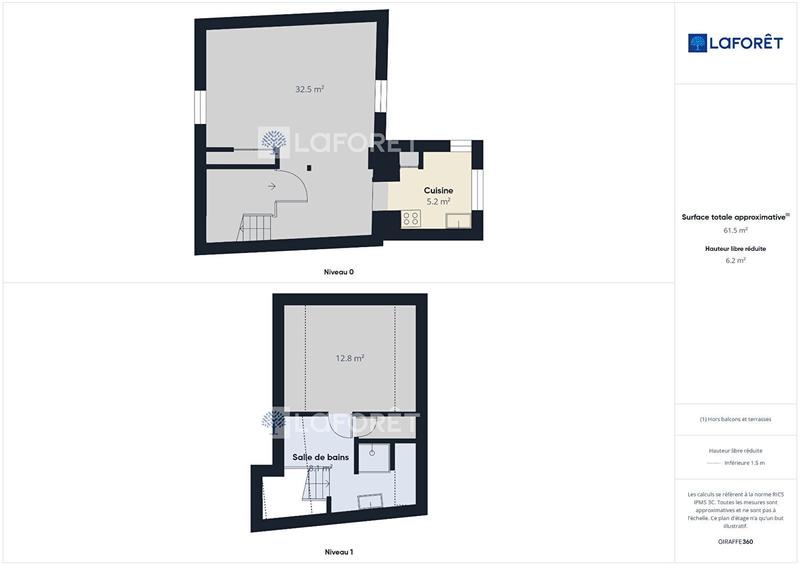 Appartement - 45 m² - 2 pièces