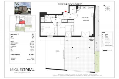 Appartement - 64 m² - 3 pièces