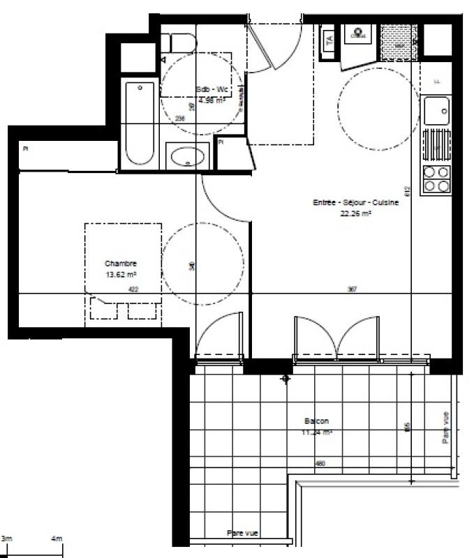 Appartement - 40 m² - 2 pièces