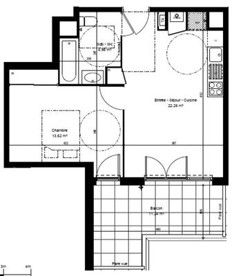 Appartement - 40 m² - 2 pièces