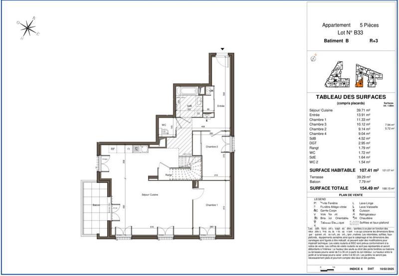 Duplex - 107 m² - 5 pièces