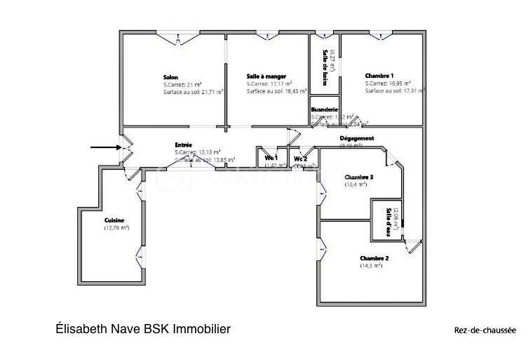 Appartement - 126 m² - 5 pièces