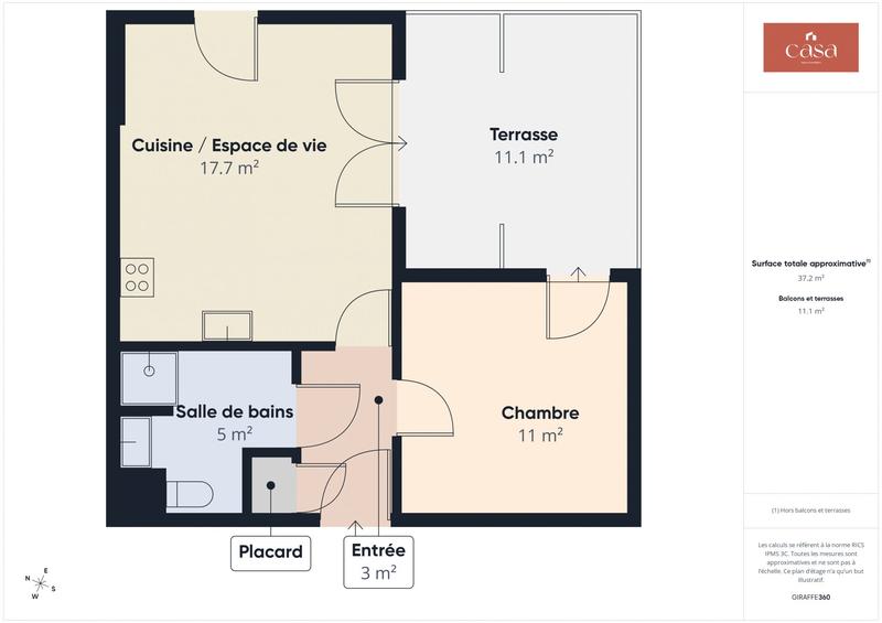 Appartement - 38 m² - 2 pièces