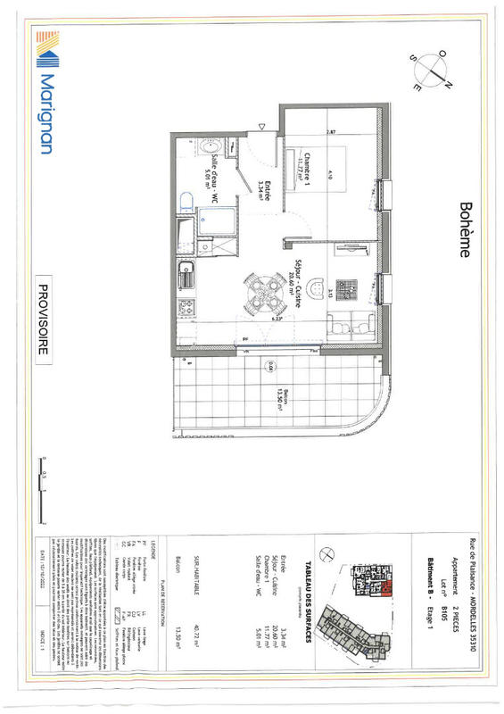 Appartement - 40 m² - 2 pièces