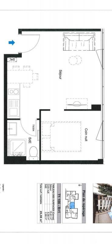 Appartement - 25 m² - 2 pièces