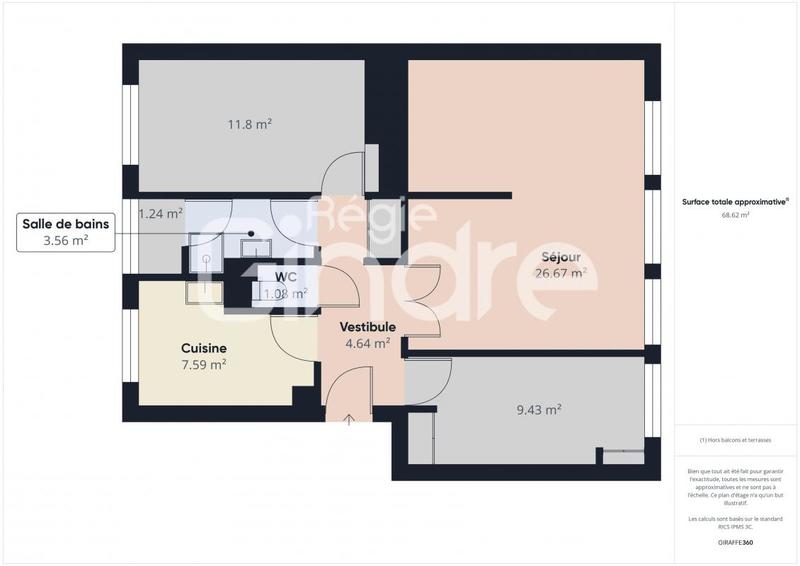 Appartement - 69 m² - 4 pièces