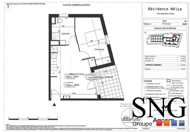 Appartement - 41 m² - 2 pièces