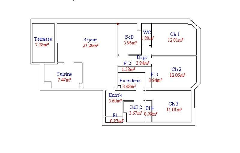 Appartement - 98 m² - 4 pièces
