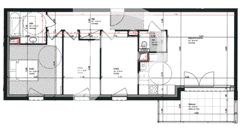 Appartement - 75 m² - 4 pièces