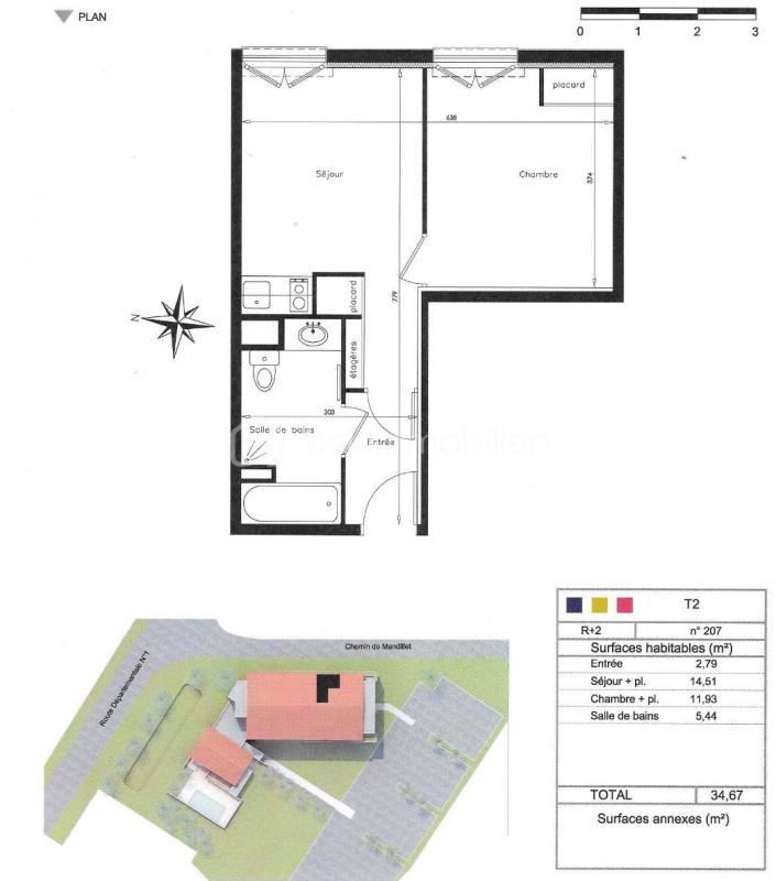 Appartement - 34 m² - 2 pièces