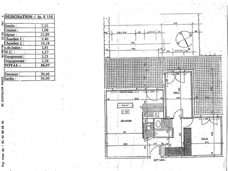 Appartement - 57 m² - 3 pièces