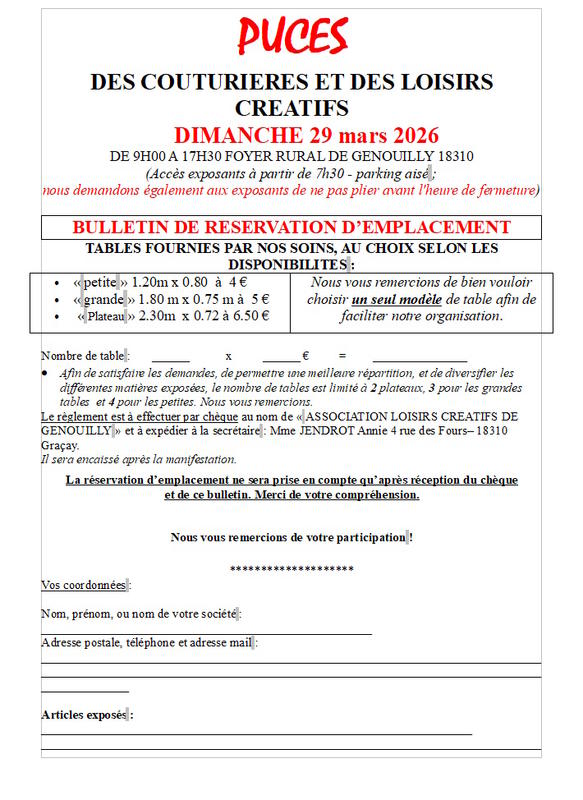 puces des couturières et loisirs créatifs