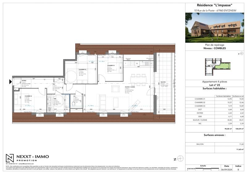 Appartement - 95 m² - 4 pièces