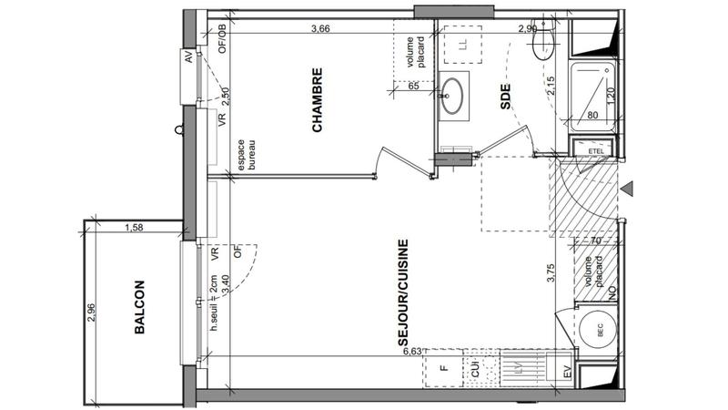 Appartement - 38 m² - 2 pièces
