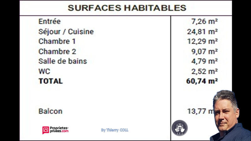 Appartement - 60 m² - 3 pièces