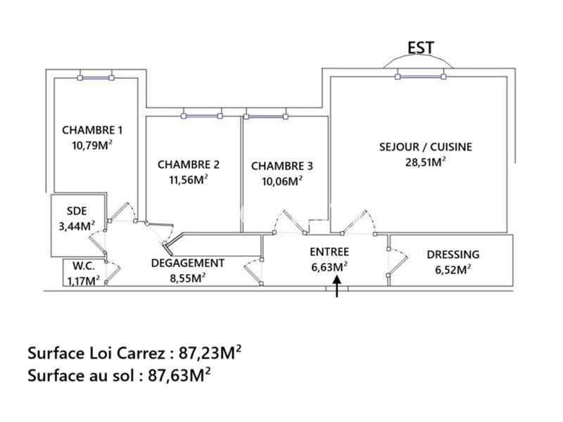 Appartement - 87 m² - 4 pièces