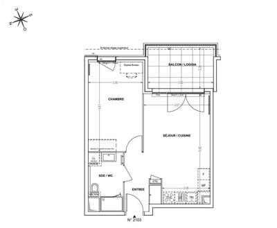 Appartement - 44 m² - 2 pièces